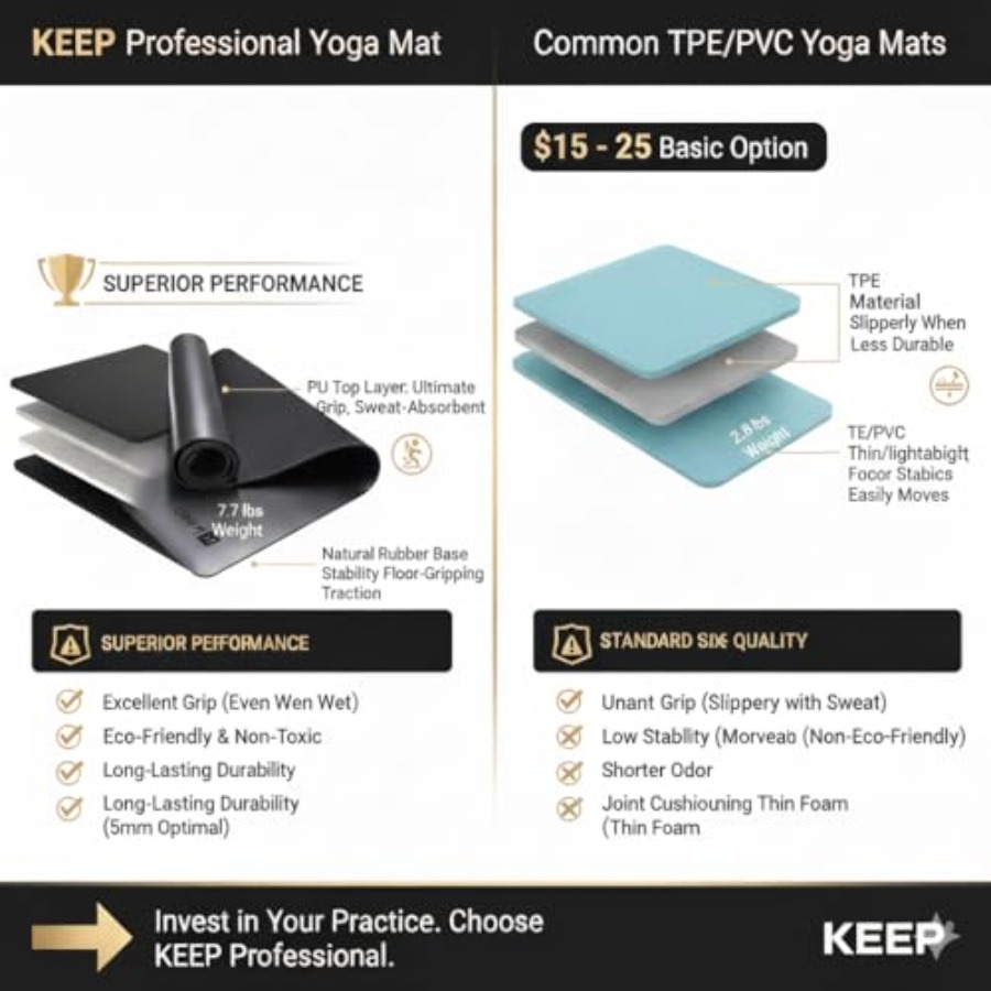 Rubber Yoga Mat for Hot Yoga,  - Pilates Yoga Hiit review and price